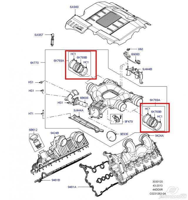 LR048063 Land Rover Cano derivado de ar