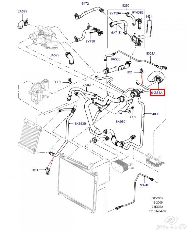 PCH503200 Land Rover Mangueira (cano derivado) do sistema de esfriamento