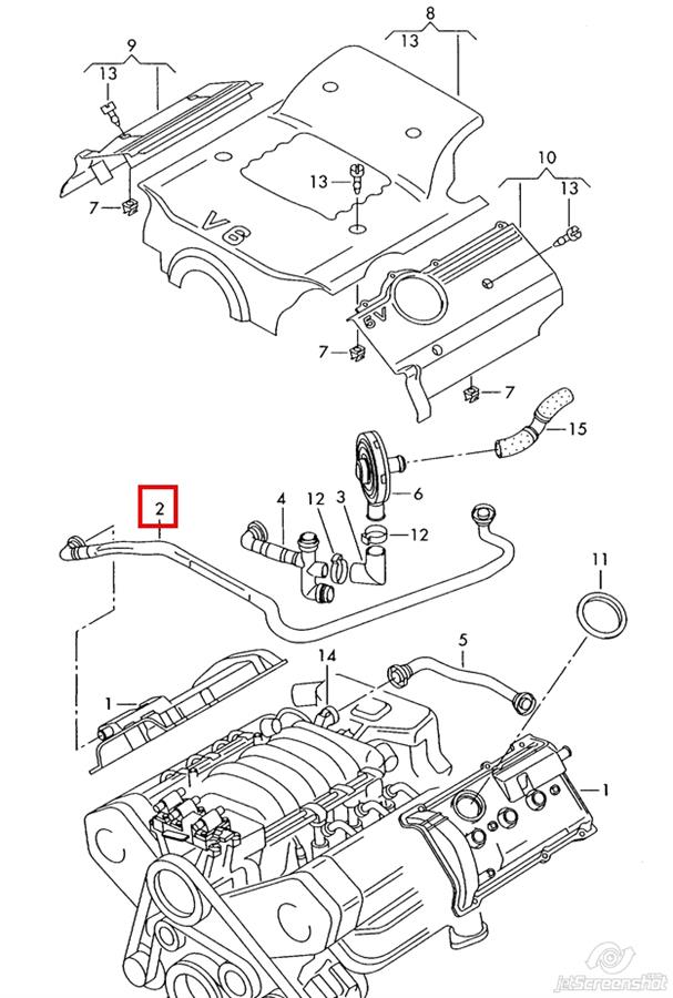Cano derivado de ventilação de cárter (de separador de óleo) VAG 078103213B preço, a partir de 28,11 USD
