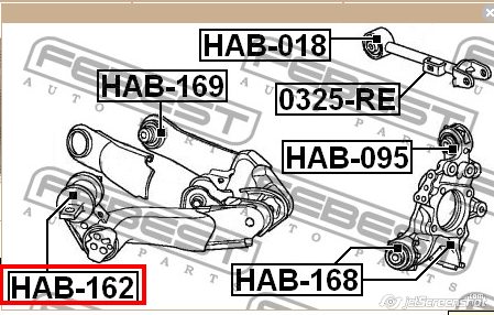 Compre HAB162 Febest Bloco silencioso do braço oscilante inferior traseiro