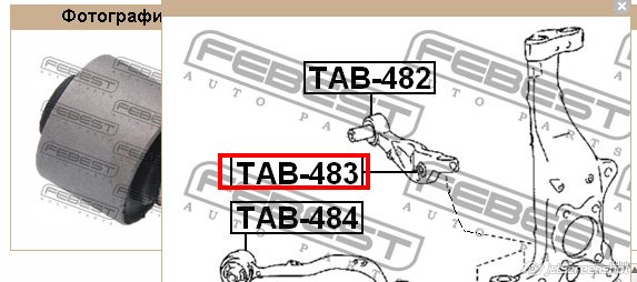 Bloco silencioso dianteiro do braço oscilante inferior Febest TAB483 preço, a partir de 15,70 USD