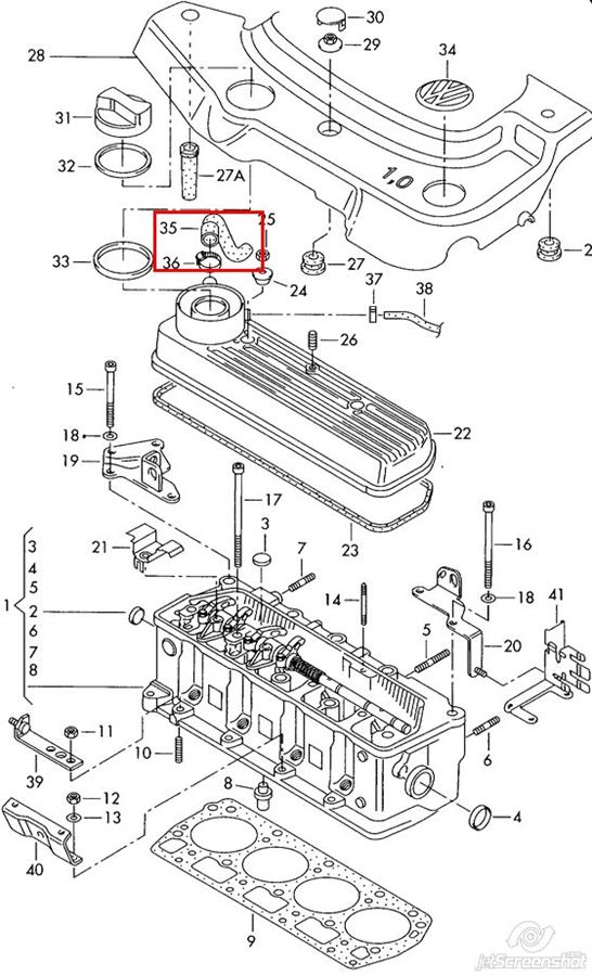 047103493F VAG Cano derivado de ventilação de cárter (de separador de óleo)