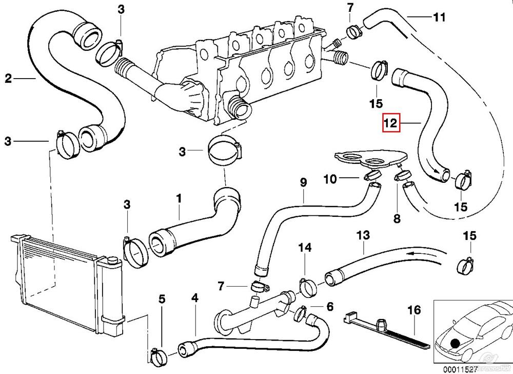 Mangueira (cano derivado) do sistema de esfriamento BMW 64211387008 preço, a partir de 9,35 USD