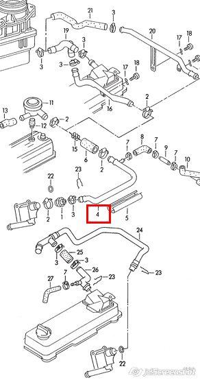 048103213D VAG Cano derivado de ventilação de cárter (de separador de óleo)