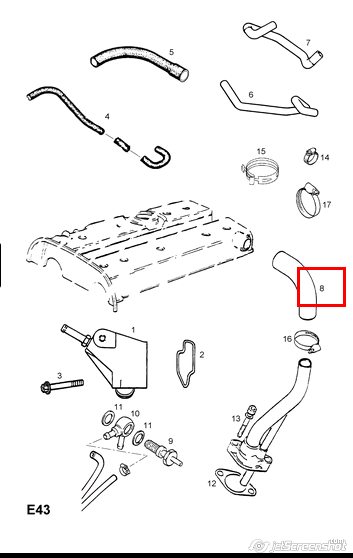 Cano derivado de ventilação de cárter (de separador de óleo) Opel 0656014 preço, a partir de 2,40 USD