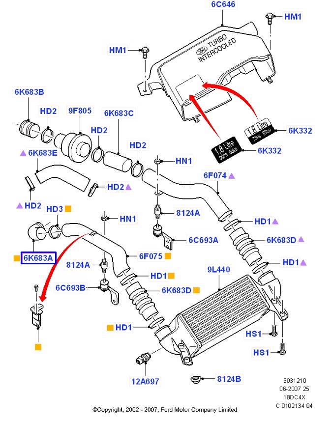 Mangueira (cano derivado) de intercooler Ford 1073087 preço, a partir de 15,91 USD
