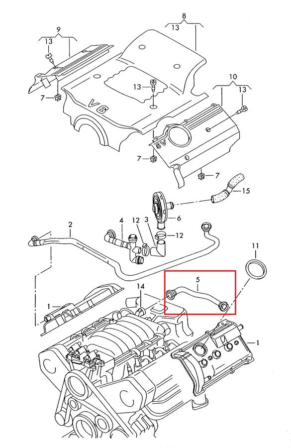 Compre 078103235K VAG Cano derivado de ventilação de cárter (de separador de óleo)