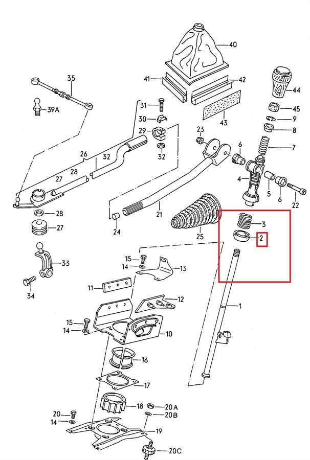 Bucha do mecanismo de mudança (de ligação) Audi A6 C4 4A5