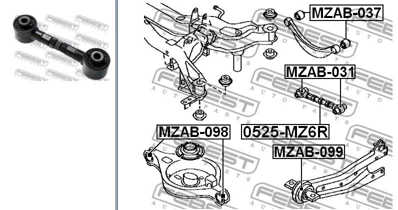 G21D28500B Mazda Barra transversal de suspensão traseira