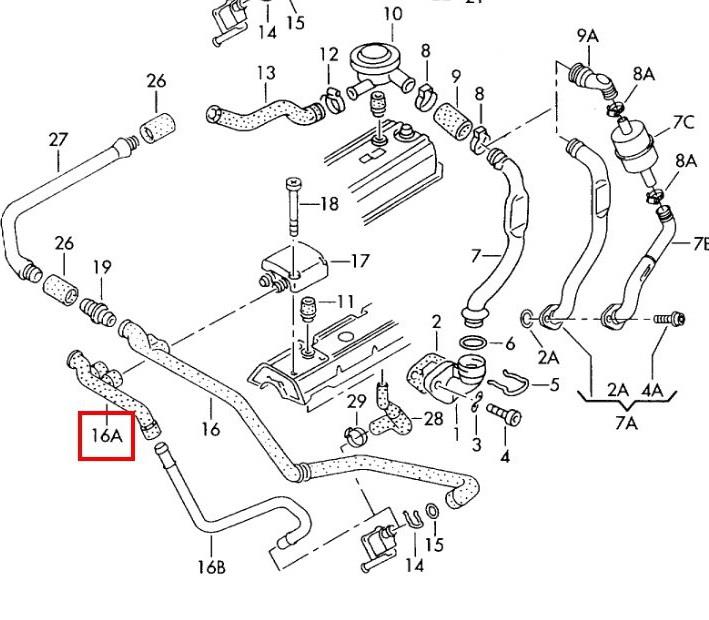 037103493AB VAG Cano derivado do sistema de recirculação dos gases de escape EGR