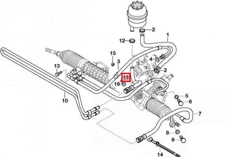 Mangueira da Direção hidrâulica assistida de pressão baixa, desde o radiador até o tanque BMW 32411094951 preço, a partir de 27,49 USD