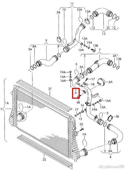 3C0145840H VAG Mangueira (cano derivado) de intercooler