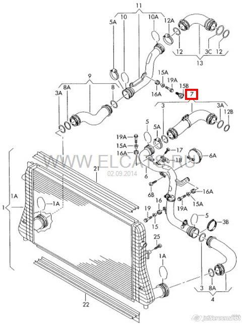 Cano derivado de ar, saída de turbina (supercompressão) 24SKV028 SKV