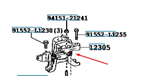 Coxim (suporte) direito de motor Toyota 1230537300 preço, a partir de 245,58 USD
