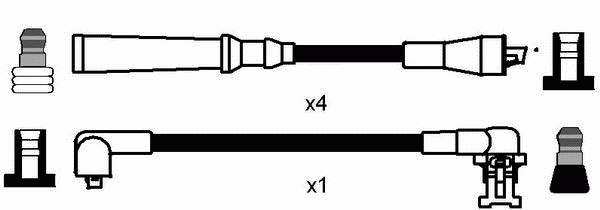 Fios de alta voltagem, kit 8891 NGK