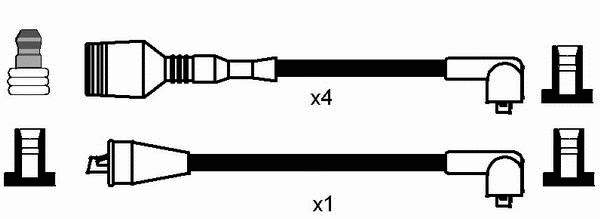 Compre 0527 NGK Fios de alta voltagem, kit