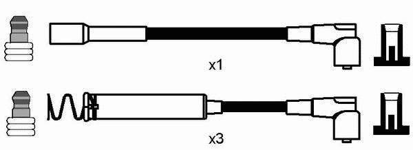 833 NGK Fios de alta voltagem, kit