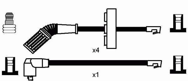 Compre 7201 NGK Fios de alta voltagem, kit