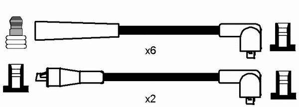 625 NGK Fios de alta voltagem, kit