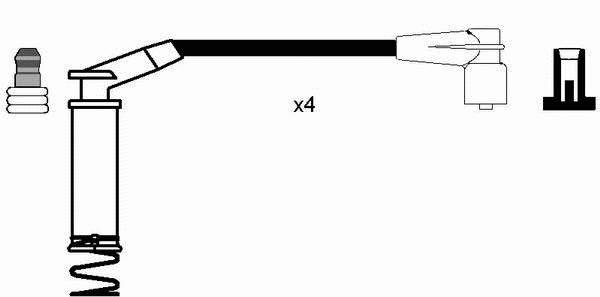 804 NGK Fios de alta voltagem, kit
