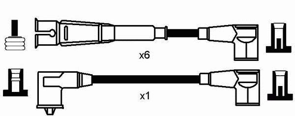 743 NGK Fios de alta voltagem, kit