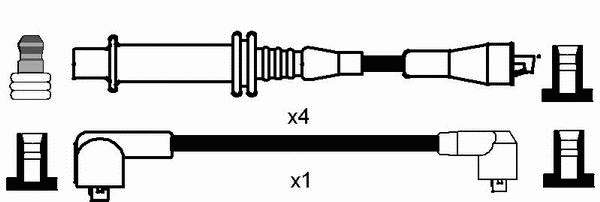 Fios de alta voltagem, kit 7294 NGK