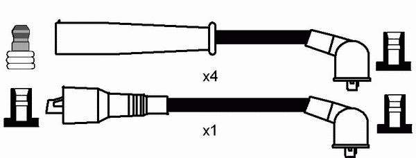Compre 0715 NGK Fios de alta voltagem, kit