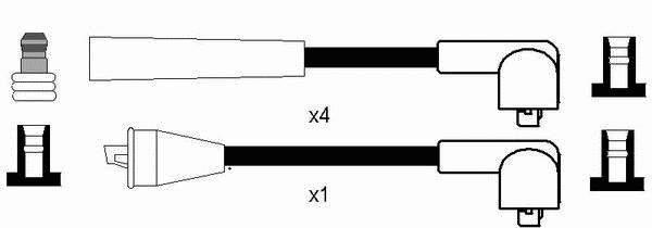907 NGK Fios de alta voltagem, kit
