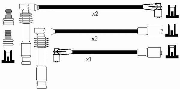 812 NGK Fios de alta voltagem, kit
