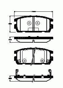 58302H1A00 Hyundai/Kia Sapatas do freio traseiras de disco