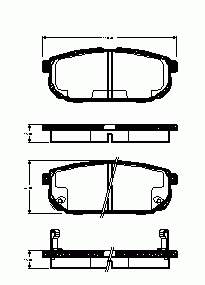 583023ED02 Hyundai/Kia Sapatas do freio traseiras de disco