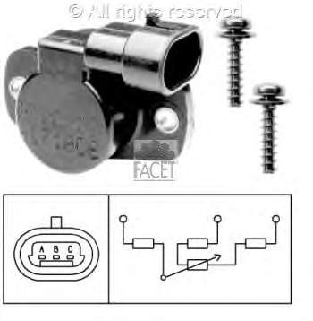 7701206371 Renault (RVI) Sensor de posição da válvula de borboleta (potenciômetro)