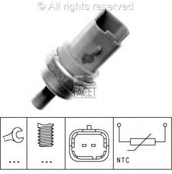 00001338C1 Peugeot/Citroen Sensor de temperatura do fluido de esfriamento