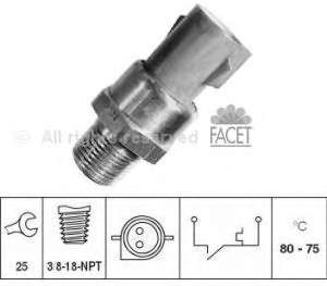 75052 Facet Sensor de temperatura do fluido de esfriamento (de ativação de ventilador do radiador)
