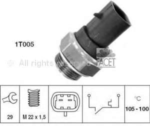 75241 Facet Sensor de temperatura do fluido de esfriamento (de ativação de ventilador do radiador)