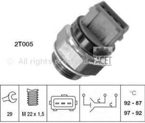 75629 Facet Sensor de temperatura do fluido de esfriamento (de ativação de ventilador do radiador)