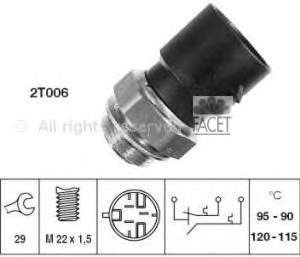 75655 Facet Sensor de temperatura do fluido de esfriamento (de ativação de ventilador do radiador)