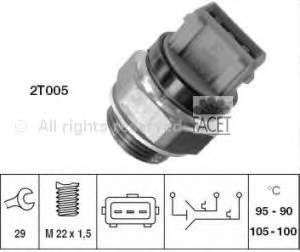 75677 Facet Sensor de temperatura do fluido de esfriamento (de ativação de ventilador do radiador)