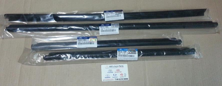 832101C001 Hyundai/Kia Moldura de vidro deslizante da porta traseira esquerda