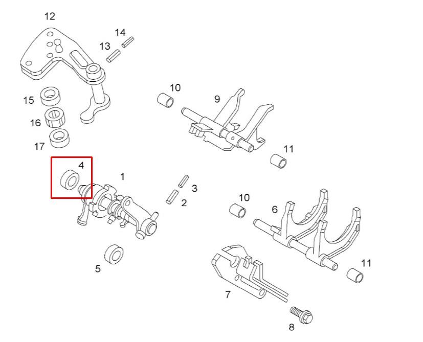 Bucha do mecanismo de mudança (de ligação) Opel Vivaro A F7