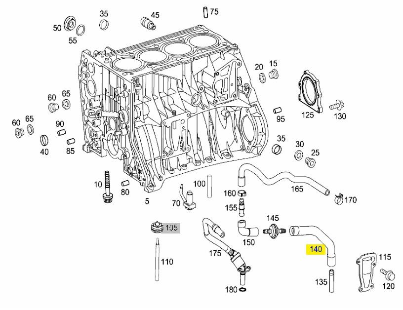 A271018148264 Mercedes Cano derivado de ventilação de cárter (de separador de óleo)