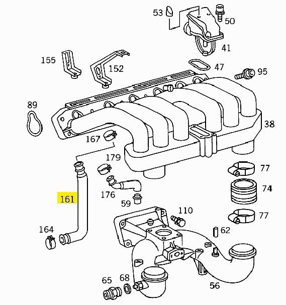 Cano derivado de ventilação de cárter (de separador de óleo) Mercedes 1040943582 preço, a partir de 6,47 USD