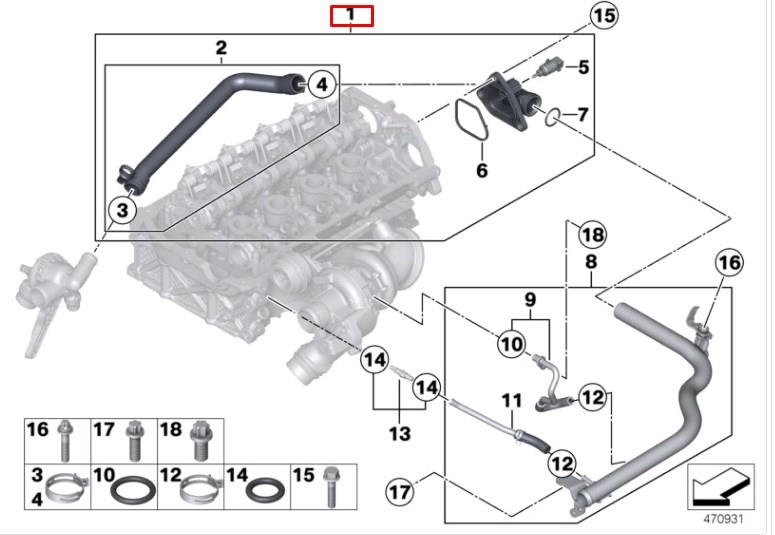 11537600586 BMW Mangueira (cano derivado) do sistema de esfriamento