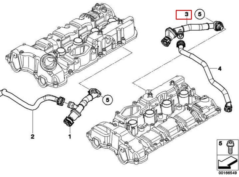 Cano derivado de ventilação de cárter (de separador de óleo) BMW 11157646087 preço, a partir de 45,42 USD