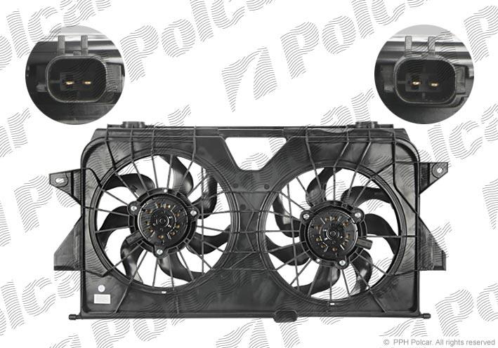 Ventilador elétrico de esfriamento montado (motor + roda de aletas) para Chrysler Voyager 