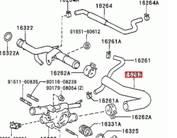 Mangueira (cano derivado) de bomba de água de injeção Toyota 1626210011 preço, a partir de 26,38 USD