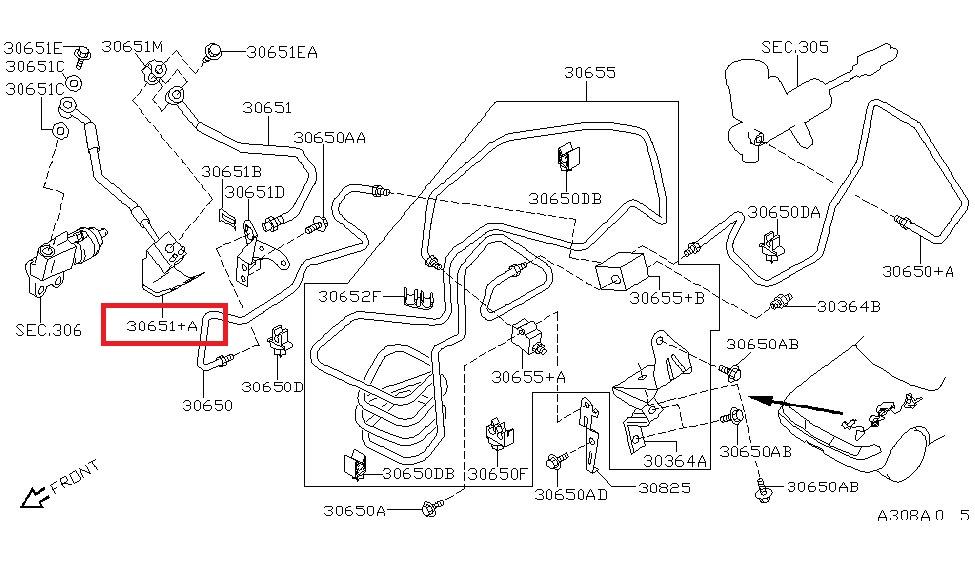 3085531U12 Nissan/Infiniti Mangueira de embraiagem