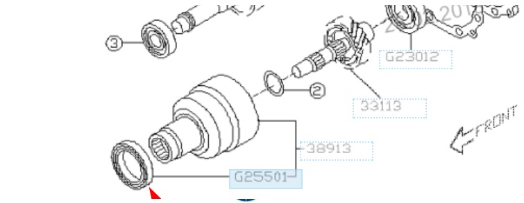 Rolamento da Caixa de Mudança para Subaru Forester II S11, SG