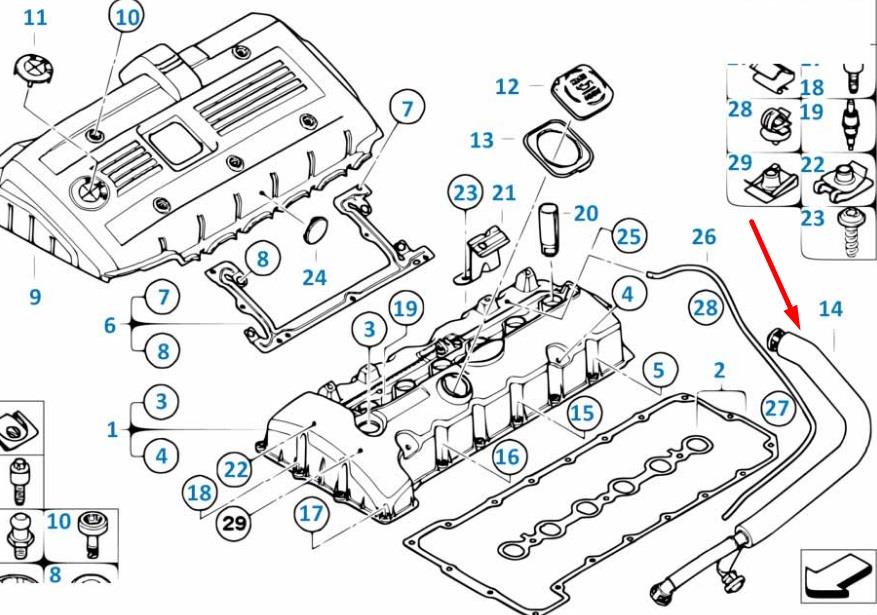 Cano derivado de ventilação de cárter (de separador de óleo) Metalcaucho 35022 preço, a partir de 29,79 USD