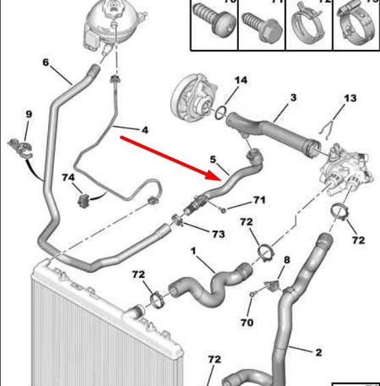Mangueira (cano derivado) do sistema de esfriamento Peugeot/Citroen 1351NG preço, a partir de 38,95 USD